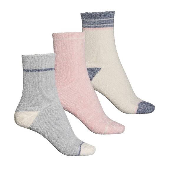 Bearpaw Women Super Soft Striped Roll-Top Slipper Socks 3 Pairs Shoe Sz 5-12 NWT - Picture 1 of 14